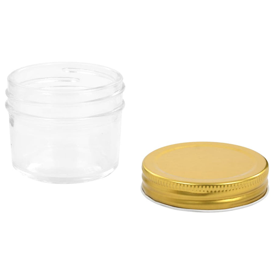 Jampotten Met Kleurige Deksels 110 Ml Glas 96 Goud