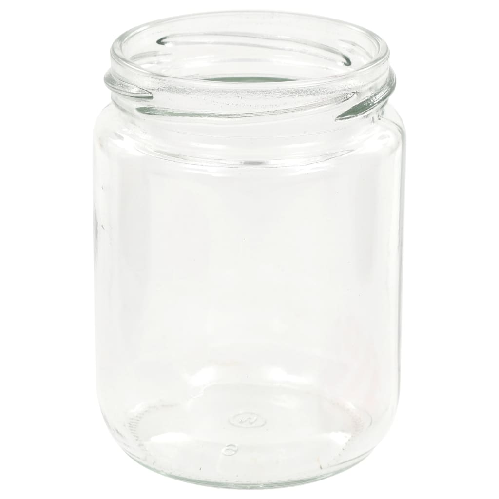 Jampotten Met Met Rode Deksels 230 Ml Glas 48 Wit en rood