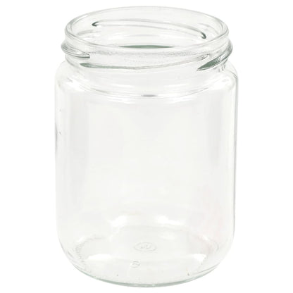 Jampotten Met Met Rode Deksels 230 Ml Glas 48 Wit en rood