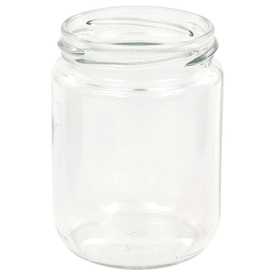 Jampotten Met Met Rode Deksels 230 Ml Glas 48 Wit en rood