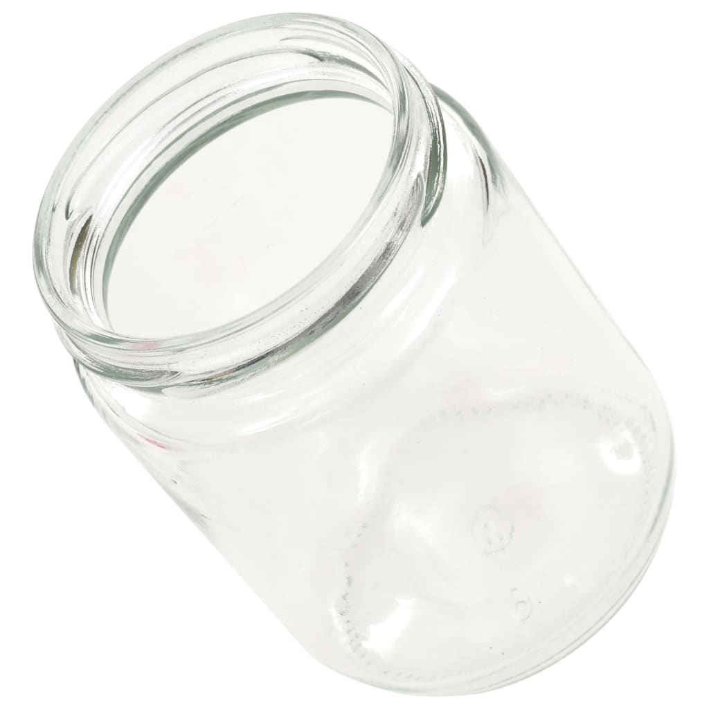 Jampotten Met Met Rode Deksels 230 Ml Glas 48 Wit en rood