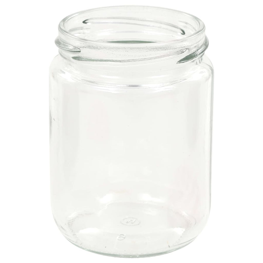 Jampotten met wit met rode deksels 96 st 230 ml glas 96 Wit en rood