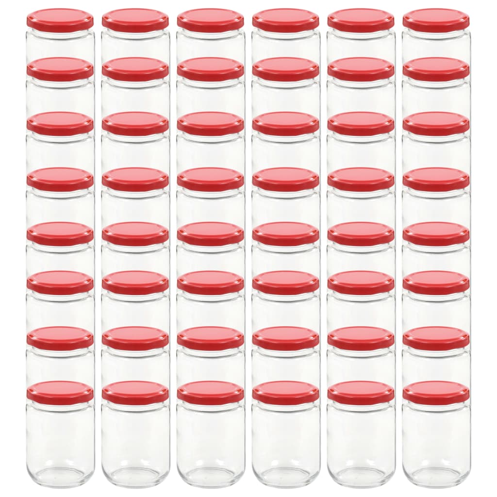 Jampotten Met Rode Deksels 230 Ml Glas 48 Rood