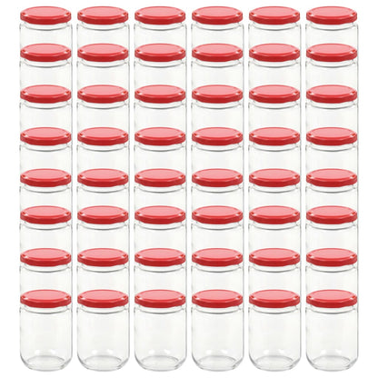 Jampotten Met Rode Deksels 230 Ml Glas 48 Rood