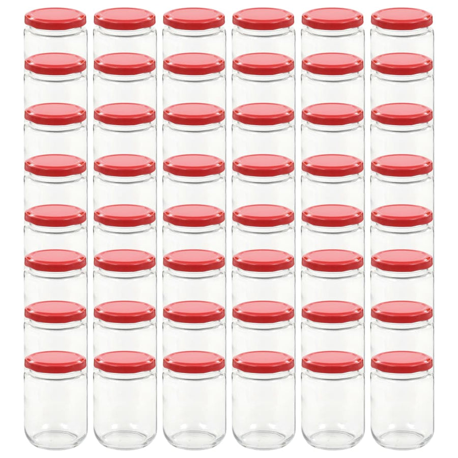 Jampotten Met Rode Deksels 230 Ml Glas 48 Rood