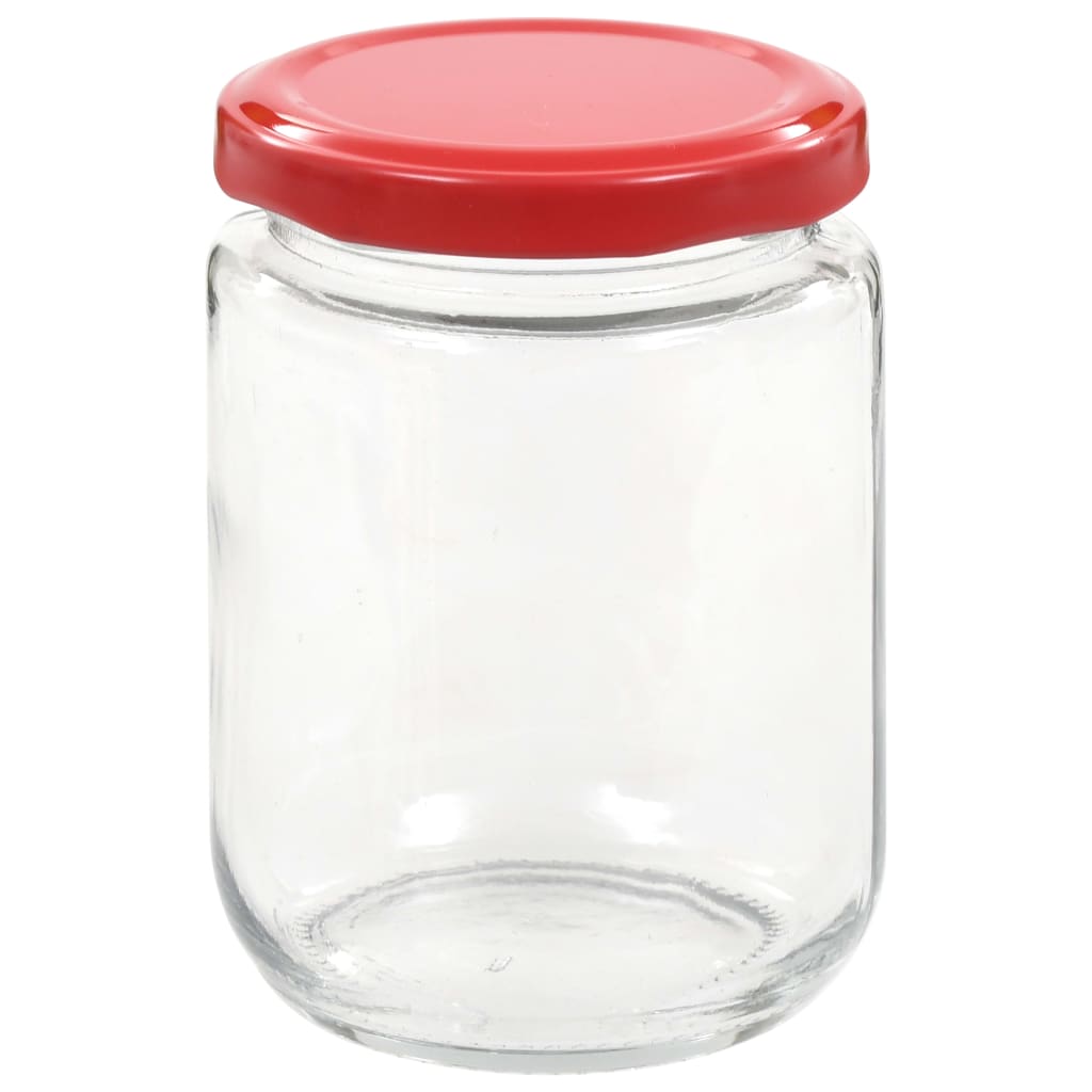 Jampotten Met Rode Deksels 230 Ml Glas 48 Rood