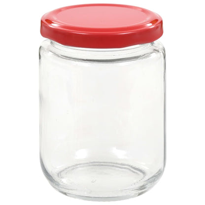 Jampotten Met Rode Deksels 230 Ml Glas 48 Rood
