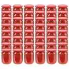 Jampotten 230 ml glas met rode deksels 48 stuks