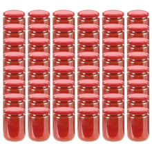 Jampotten Met Rode Deksels 230 Ml Glas 48 Rood