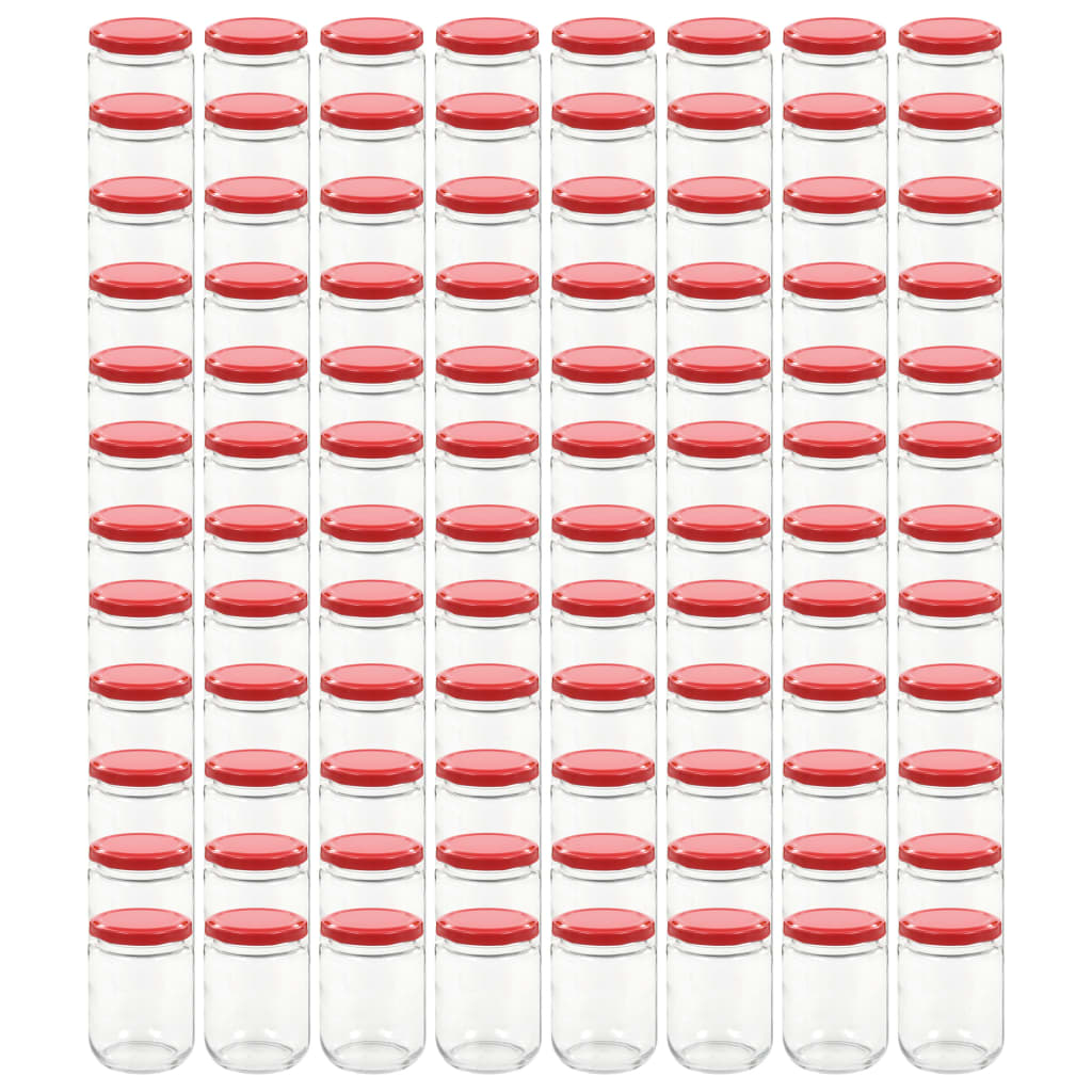 Jampotten Met Rode Deksels 230 Ml Glas 96 Rood