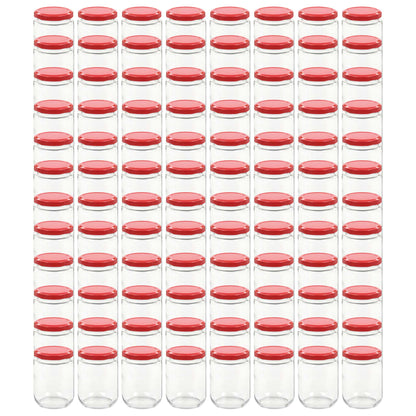 Jampotten Met Rode Deksels 230 Ml Glas 96 Rood