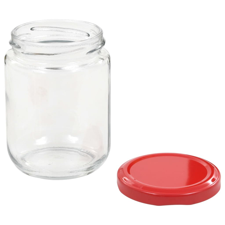 Jampotten Met Rode Deksels 230 Ml Glas 96 Rood