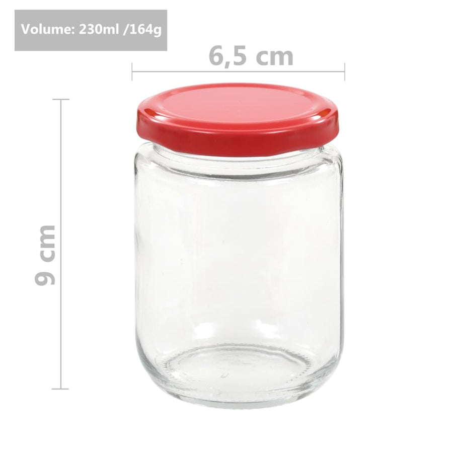 Jampotten Met Rode Deksels 230 Ml Glas 96 Rood