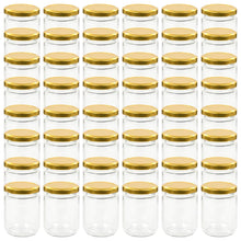 Jampotten Met Kleurige Deksels 230 Ml Glas 48 Goud