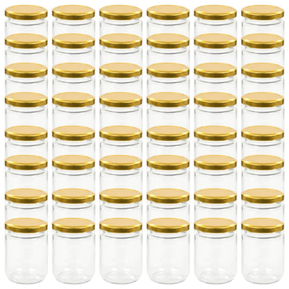 Jampotten Met Kleurige Deksels 230 Ml Glas 48 Goud