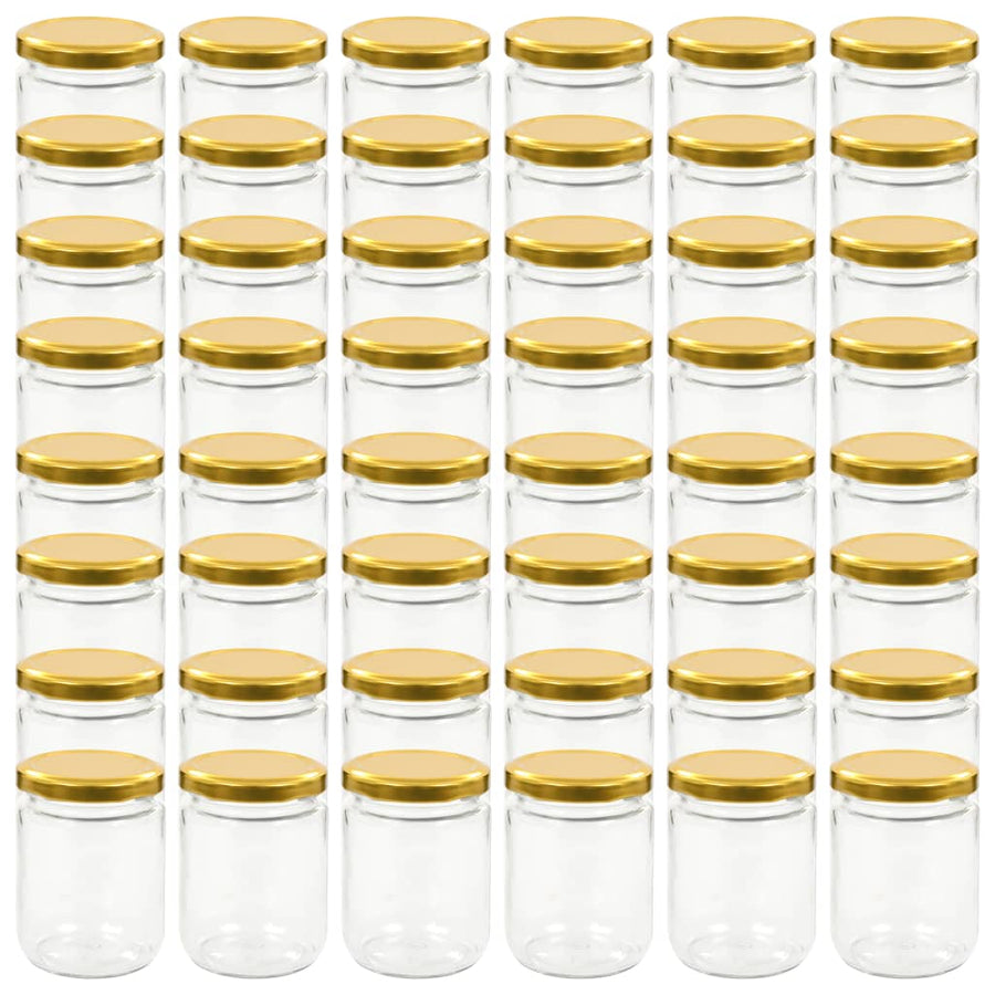 Jampotten Met Kleurige Deksels 230 Ml Glas 48 Goud