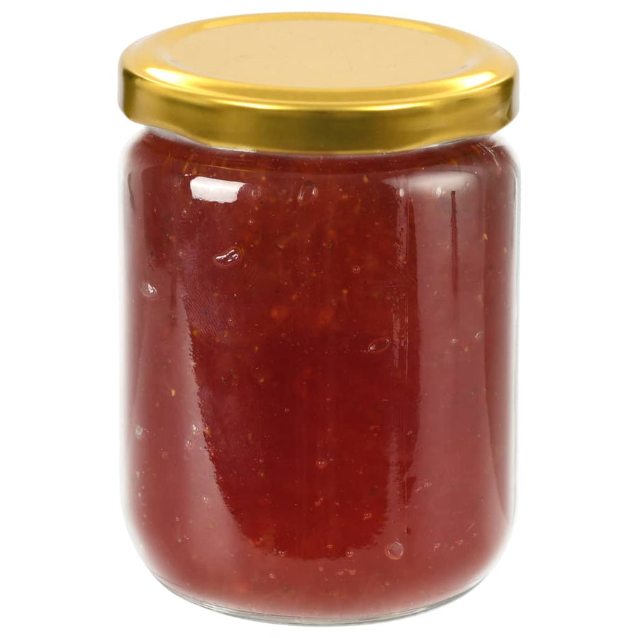 Jampotten Met Kleurige Deksels 230 Ml Glas 48 Goud