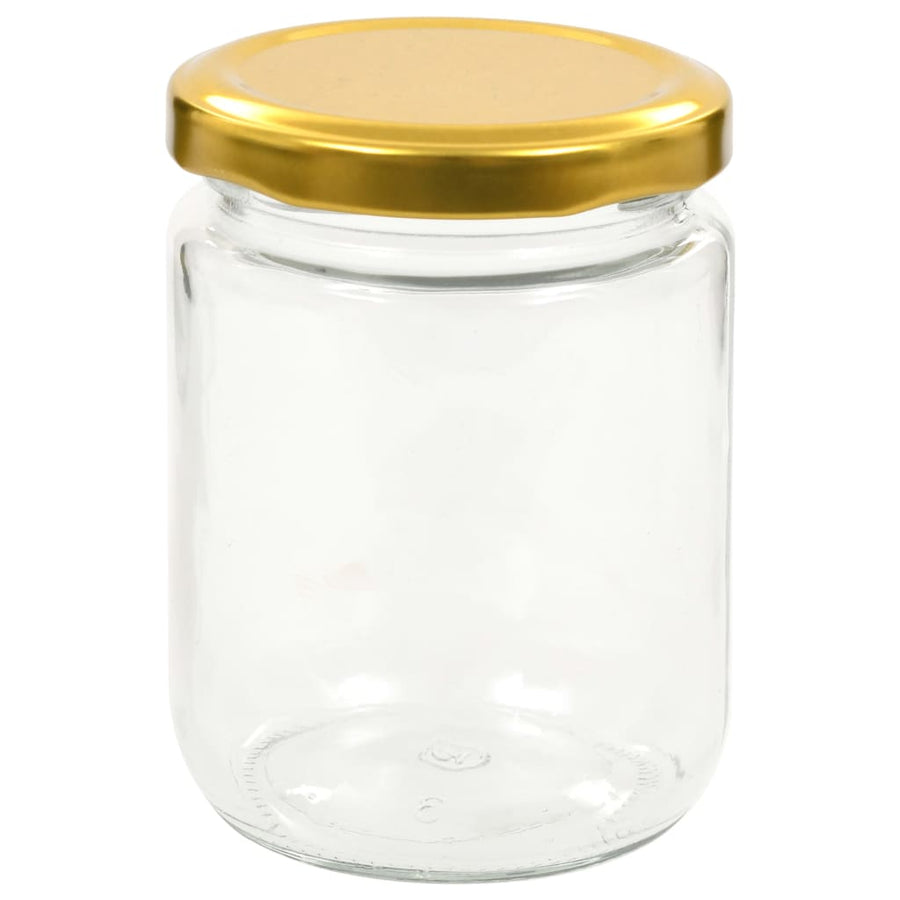 Jampotten Met Kleurige Deksels 230 Ml Glas 48 Goud