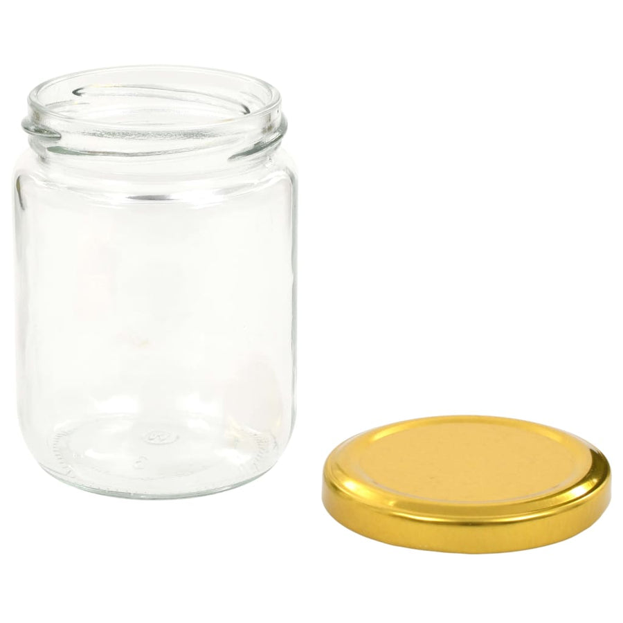 Jampotten Met Kleurige Deksels 230 Ml Glas 48 Goud