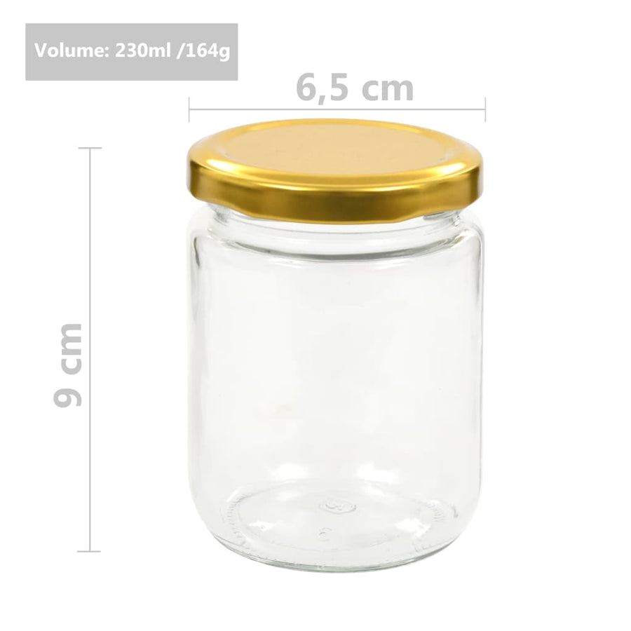 Jampotten Met Kleurige Deksels 230 Ml Glas 48 Goud