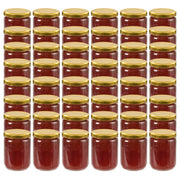 Jampotten 230 ml glas goudkleurige deksels 48 stuks