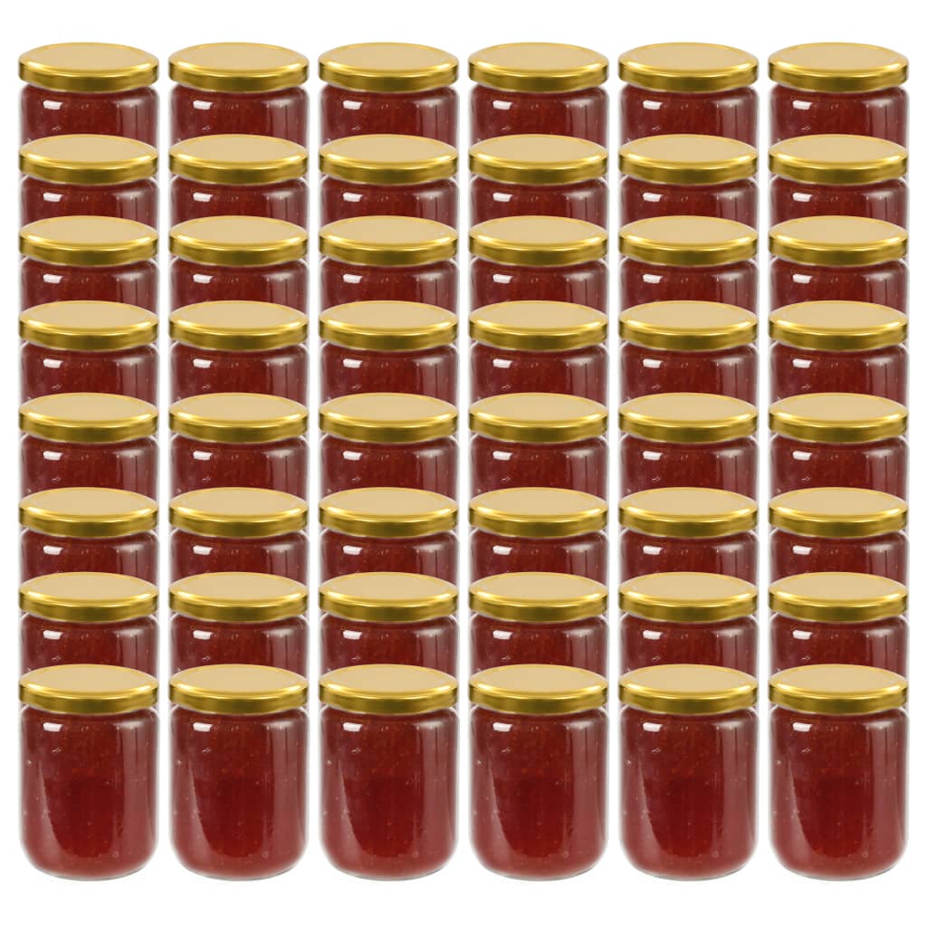 Jampotten Met Kleurige Deksels 230 Ml Glas 48 Goud