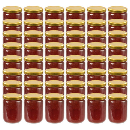 Jampotten Met Kleurige Deksels 230 Ml Glas 48 Goud