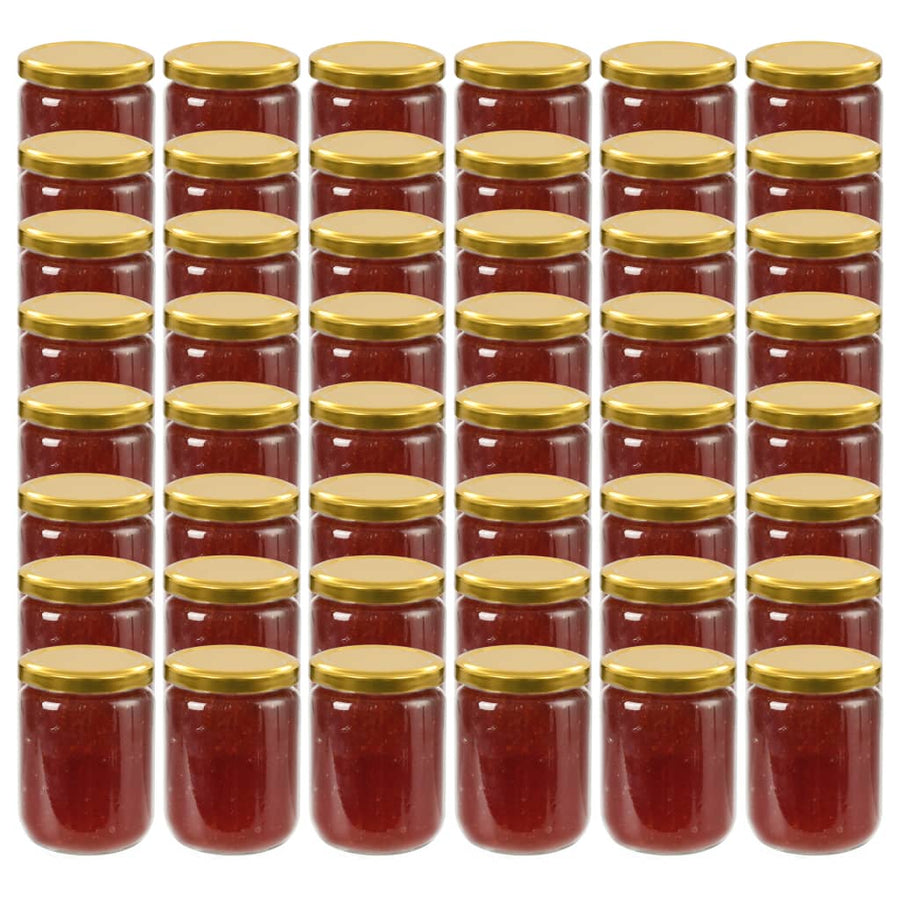 Jampotten Met Kleurige Deksels 230 Ml Glas 48 Goud