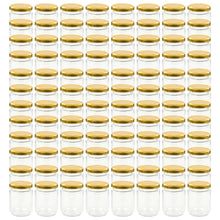 Jampotten Met Kleurige Deksels 230 Ml Glas 96 Goud