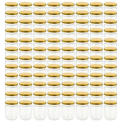 Jampotten Met Kleurige Deksels 230 Ml Glas 96 Goud