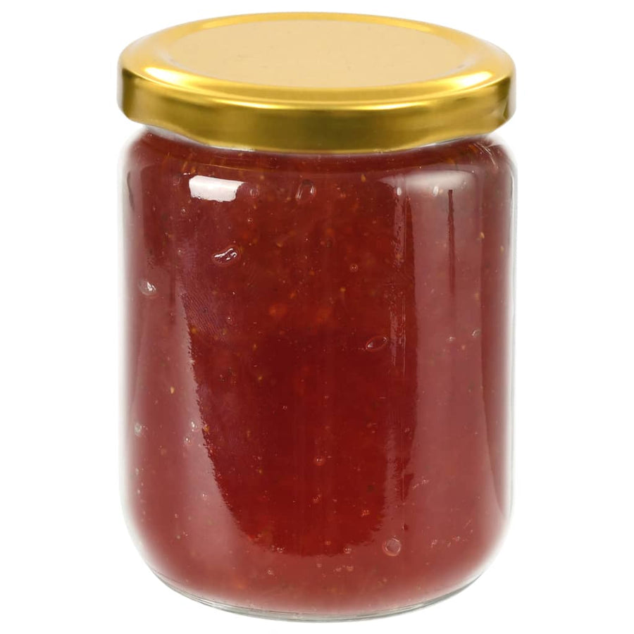 Jampotten Met Kleurige Deksels 230 Ml Glas 96 Goud