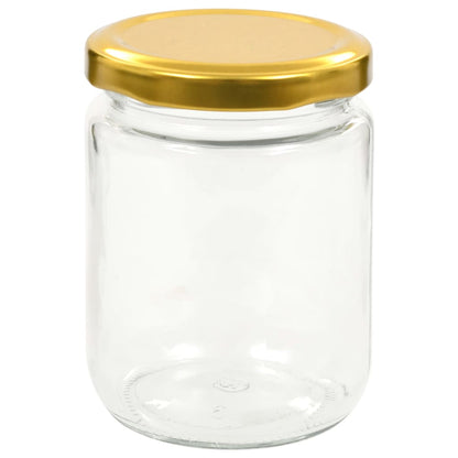 Jampotten Met Kleurige Deksels 230 Ml Glas 96 Goud