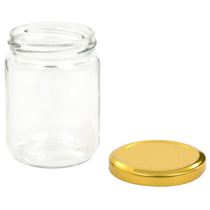 Jampotten Met Kleurige Deksels 230 Ml Glas 96 Goud