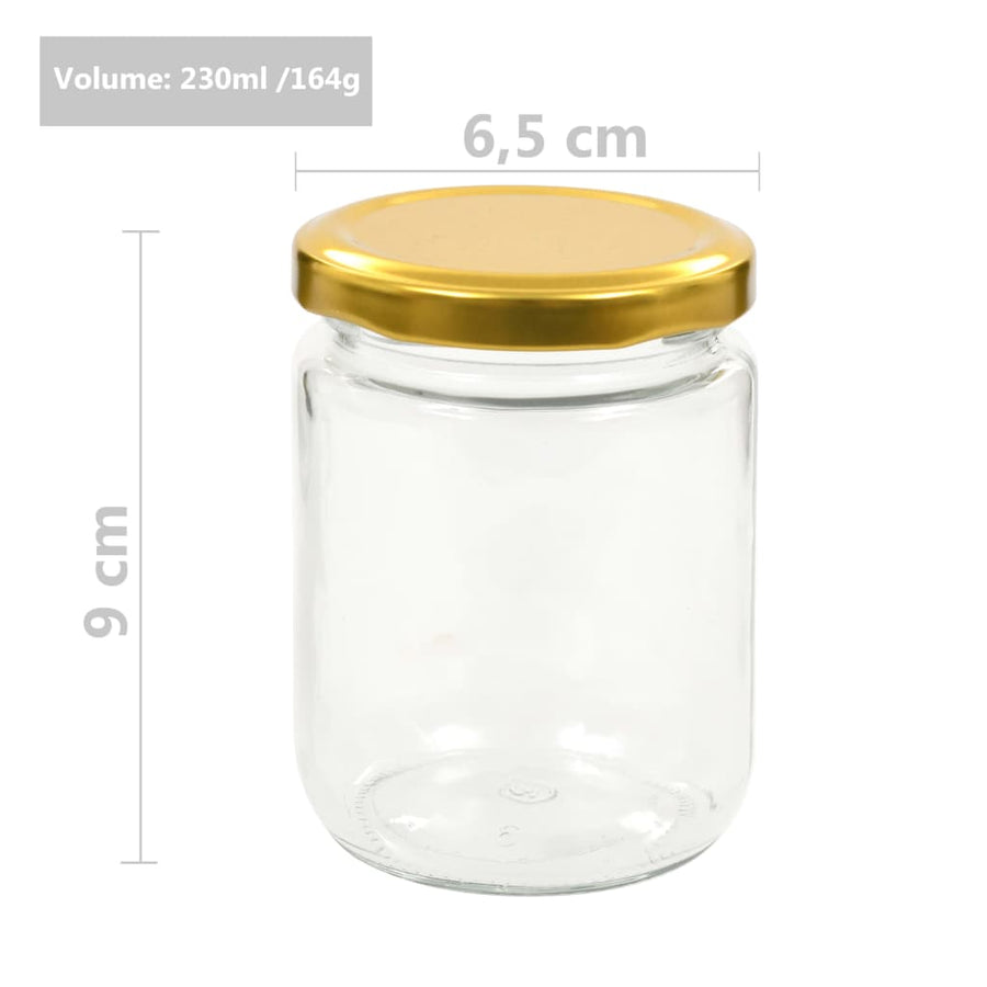 Jampotten Met Kleurige Deksels 230 Ml Glas 96 Goud