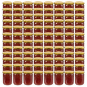 Jampotten 230 ml glas met goudkleurige deksels 96 stuks