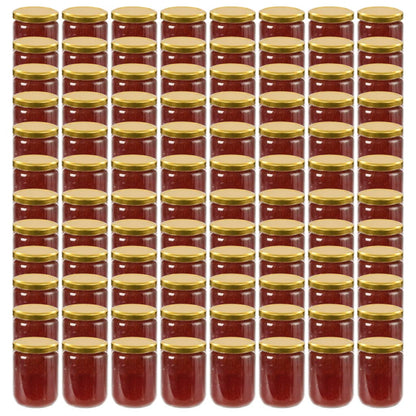Jampotten Met Kleurige Deksels 230 Ml Glas 96 Goud