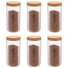 Opbergpotten glas 6 st 1100 ml met kurken deksel