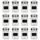 Opbergpotten 12 st 300 ml glas zilver
