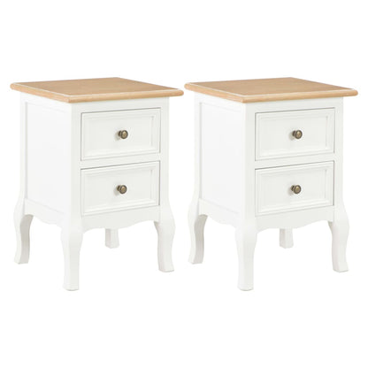 Nachtkastje 2 st 35x30x49 cm MDF wit