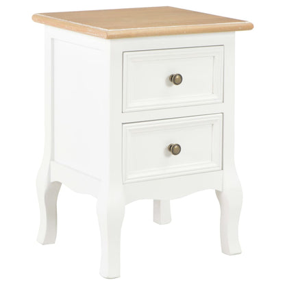 Nachtkastje 2 st 35x30x49 cm MDF wit