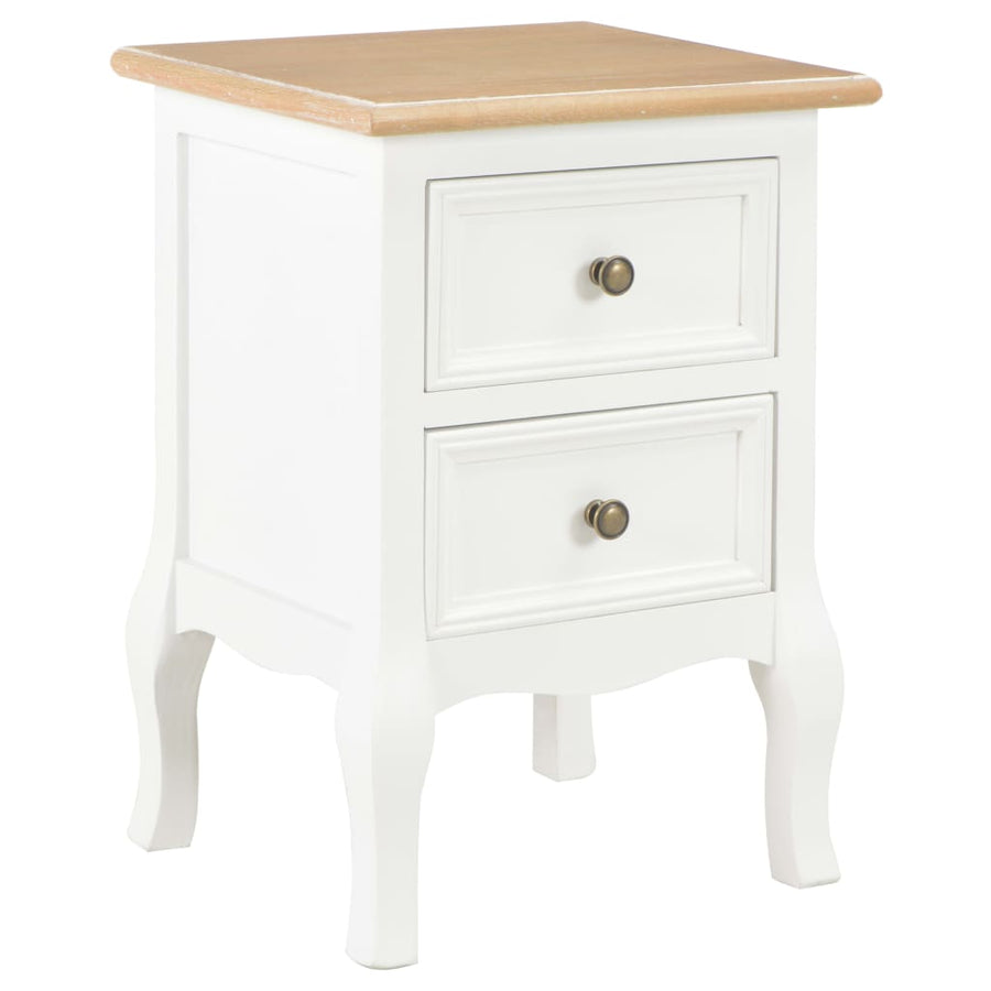 Nachtkastje 2 st 35x30x49 cm MDF wit