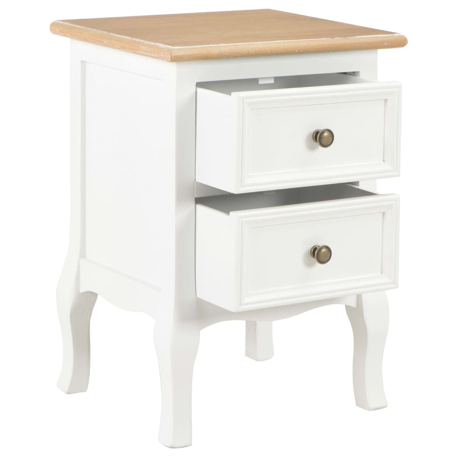 Nachtkastje 2 st 35x30x49 cm MDF wit