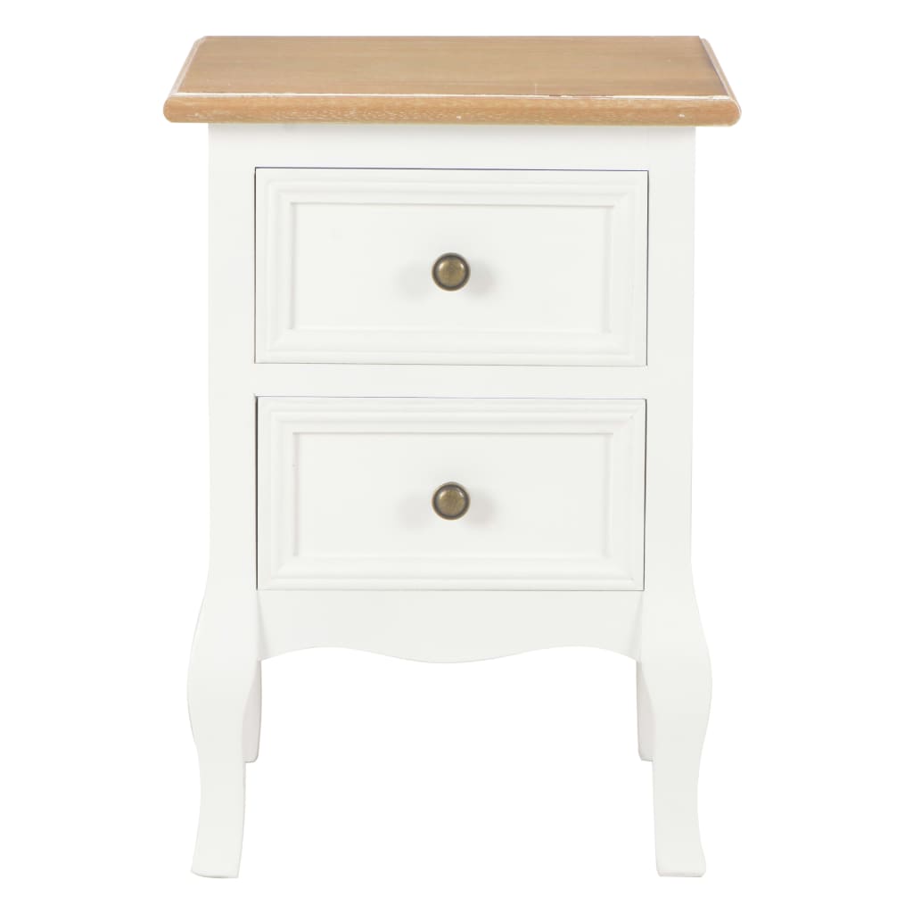 Nachtkastje 2 st 35x30x49 cm MDF wit
