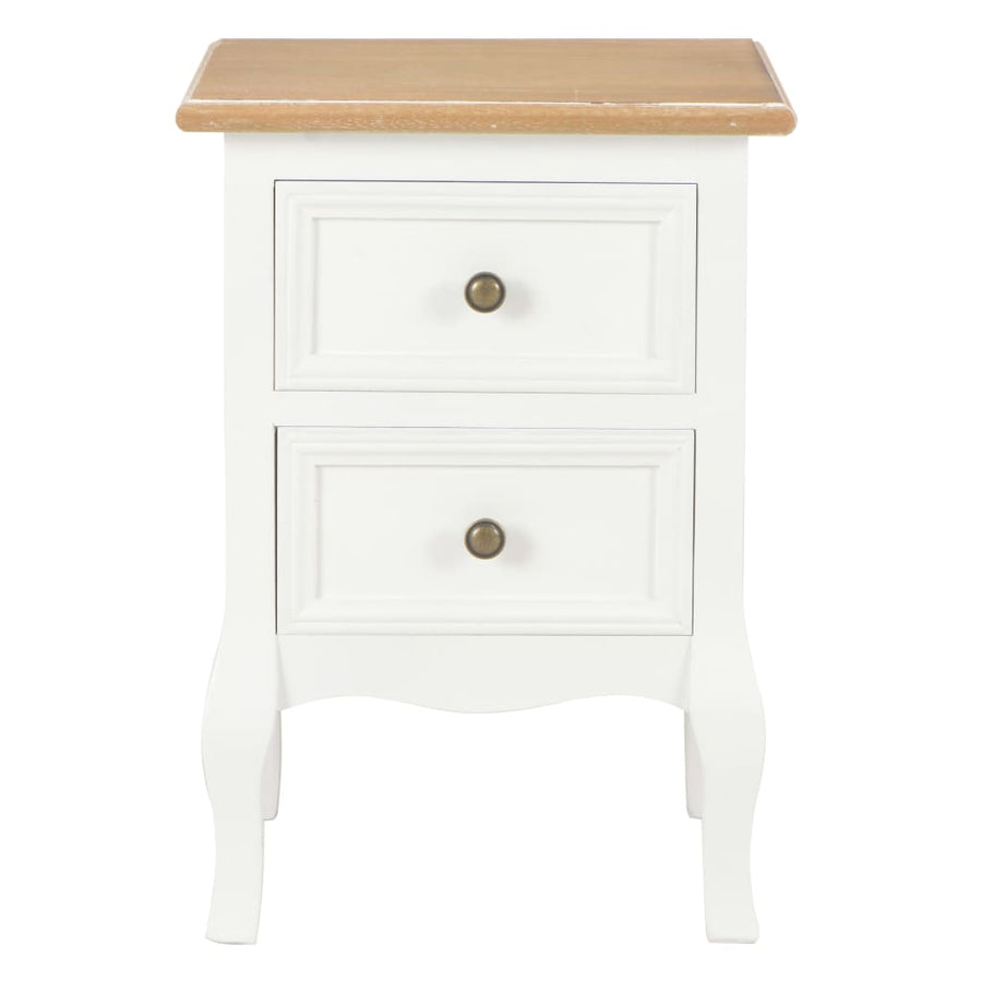 Nachtkastje 2 st 35x30x49 cm MDF wit