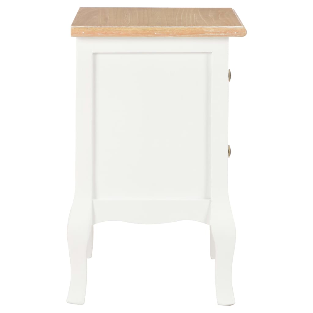 Nachtkastje 2 st 35x30x49 cm MDF wit