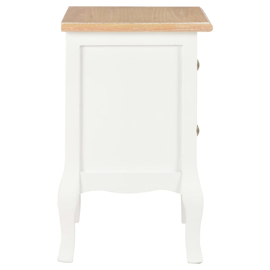 Nachtkastje 2 st 35x30x49 cm MDF wit