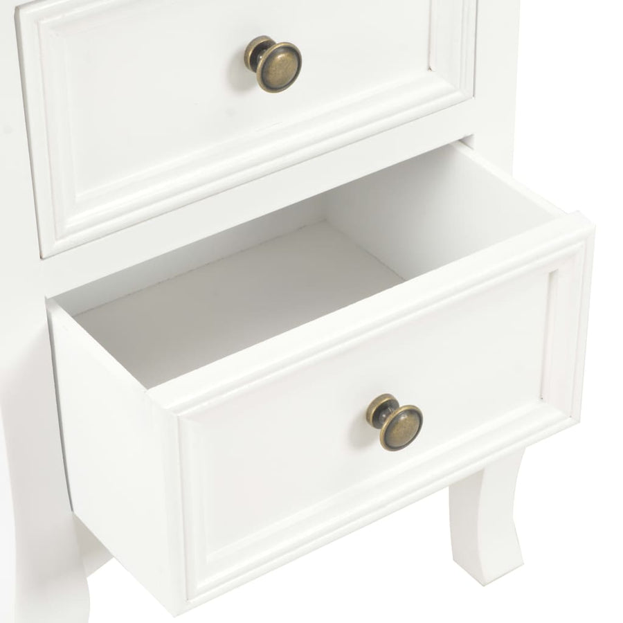 Nachtkastje 2 st 35x30x49 cm MDF wit