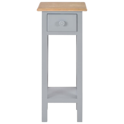 Bijzettafel 27X27X65,5 Cm Hout Grijs 1 Bruin en grijs