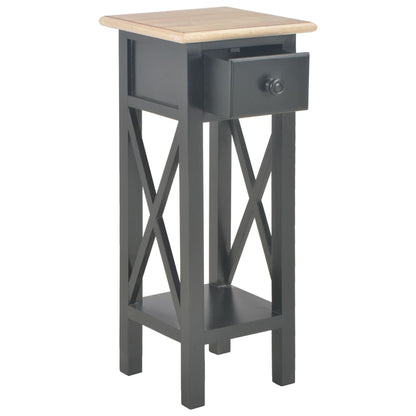Bijzettafel 27x27x65,5 cm hout Bruin en zwart