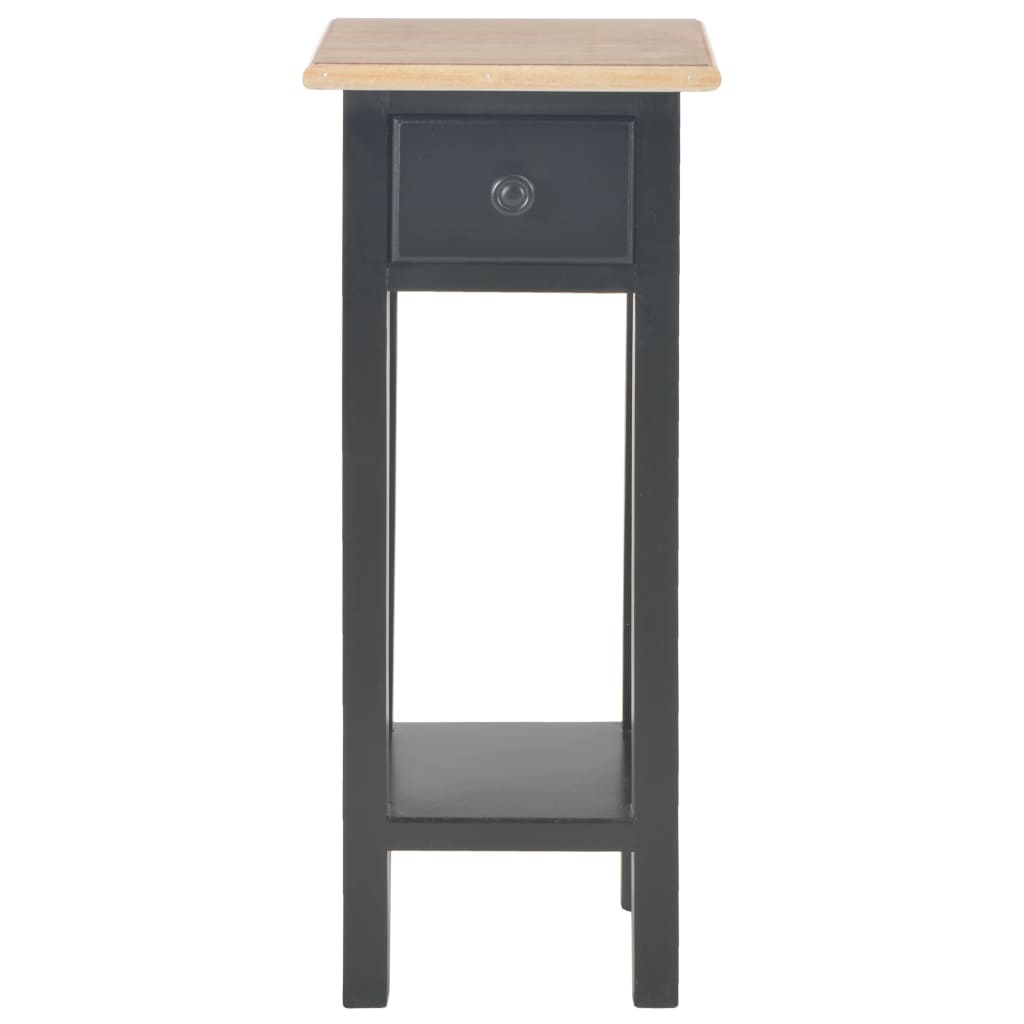 Bijzettafel 27x27x65,5 cm hout Bruin en zwart